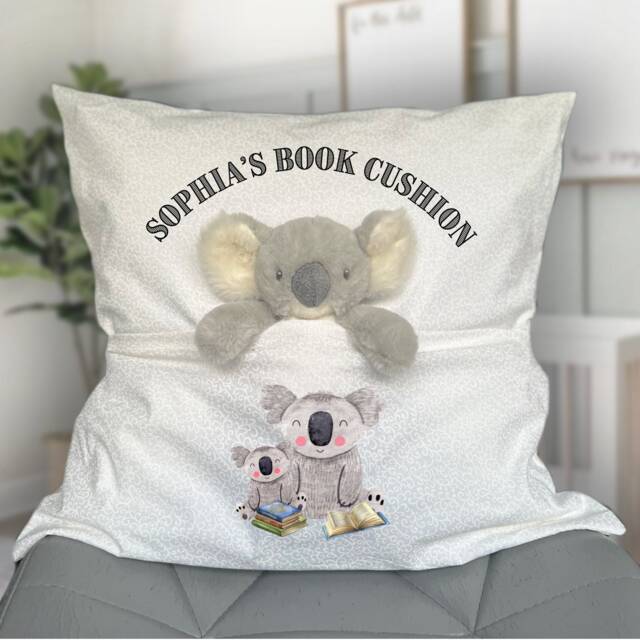 Personalized Children's Reading Cushion, Personalised Cushions For Kids, Children's, Koala Soft Toy Gift, Children's Room Decor