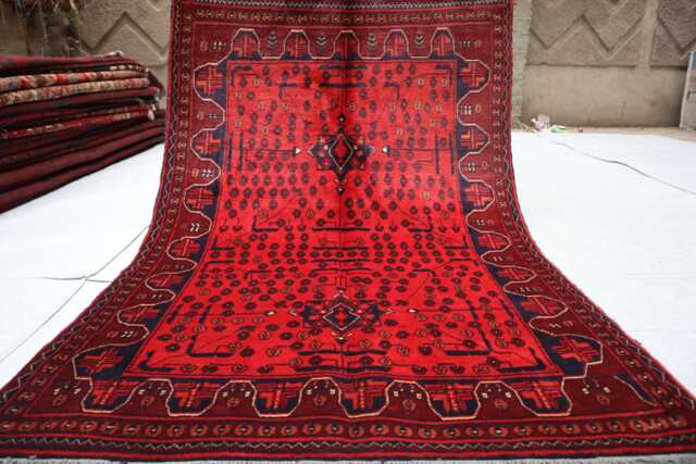3x5 Ft Afghan Bukhara Rug, Red Khal Mohammedi Handmade Turkmen Oriental Geometric Livingroom D??cor Office Area Carpet - image 1