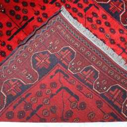 3x5 Ft Afghan Bukhara Rug, Red Khal Mohammedi Handmade Turkmen Oriental Geometric Livingroom D??cor Office Area Carpet - thumbnail 4