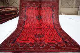 3x5 Ft Afghan Bukhara Rug, Red Khal Mohammedi Handmade Turkmen Oriental Geometric Livingroom D??cor Office Area Carpet - thumbnail 1