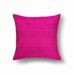 Magenta Raw Silk Pillow Cover - Solid Color Dupioni Cushion - thumbnail 1