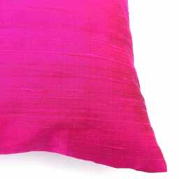 Magenta Raw Silk Pillow Cover - Solid Color Dupioni Cushion - thumbnail 4