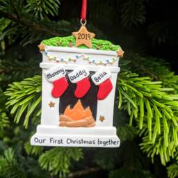 Personalised Family Stocking Fireplace Christmas Tree Ornament Decoration Couple 1St 2025 New Home Bauble First Xmas Together Hanging Gift - thumbnail 2