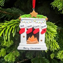 Personalised Family Stocking Fireplace Christmas Tree Ornament Decoration Couple 1St 2025 New Home Bauble First Xmas Together Hanging Gift - thumbnail 3