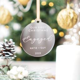 Personalised Engagement Bauble First Christmas Engaged Ornament Fianc?? Gift Bride To Be Decoration - thumbnail 2