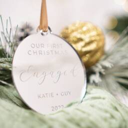 Personalised Engagement Bauble First Christmas Engaged Ornament Fianc?? Gift Bride To Be Decoration - thumbnail 3