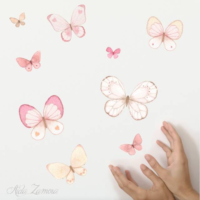 Premium Fabric Wall Decal, Butterflies, Nursery Wall Decal, Watercolor Butterflies Butterfly Nursery Sticker - image 1