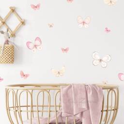 Premium Fabric Wall Decal, Butterflies, Nursery Wall Decal, Watercolor Butterflies Butterfly Nursery Sticker - thumbnail 3