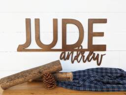 Cutout Baby Name Sign Birch Wood Nursery Decor - Kids Room - thumbnail 1