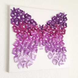 Lavender Ombre Butterfly Canvas Art, Girls Room Decor - thumbnail 2