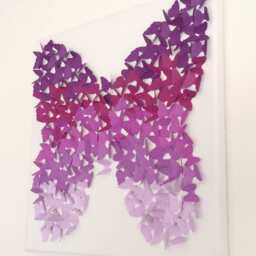 Lavender Ombre Butterfly Canvas Art, Girls Room Decor - thumbnail 3