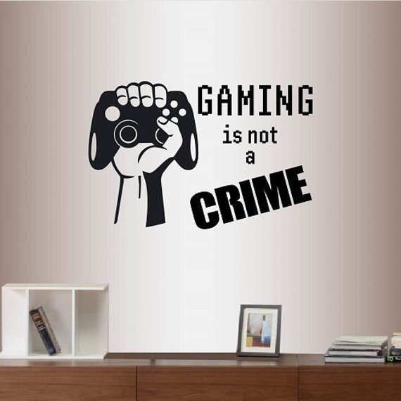 In-Style Decals Wall Vinyl Decal Home Decor Art Sticker Gaming Is Not A Crime Quote Controller Computer Video Games Teen Room Design 2540 - image 1