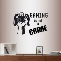 In-Style Decals Wall Vinyl Decal Home Decor Art Sticker Gaming Is Not A Crime Quote Controller Computer Video Games Teen Room Design 2540 - thumbnail 1