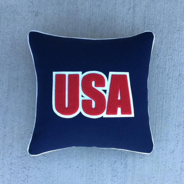 4Th Of July Usa America Wool Letterman Pillow - image 1
