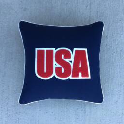 4Th Of July Usa America Wool Letterman Pillow - thumbnail 1