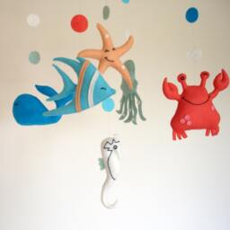Nautical Felt Baby Mobile, Ocean Nursery Decor - thumbnail 2