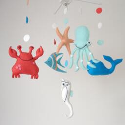 Nautical Felt Baby Mobile, Ocean Nursery Decor - thumbnail 3