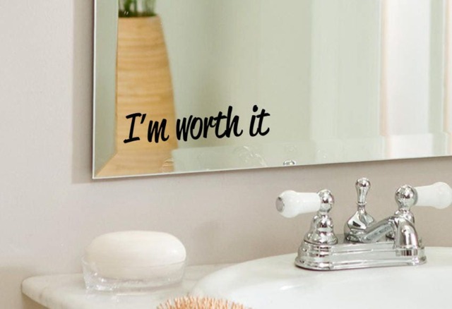 I'm Worth It - Positive, Inspirational Bathroom, Mirror, Wall Vinyl Decal Sticker, Home Decor. Great Gift Idea - image 1