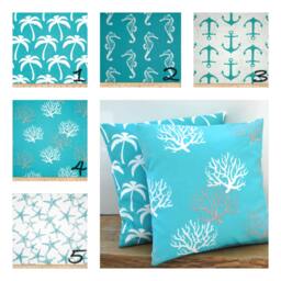 One Premier Prints Indoor/Outdoor Turquoise Pillow Covers, Cushion, Decorative Pillow, Throw Pillow - thumbnail 1