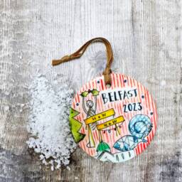 Belfast Little Landmark Ceramic Hanging Decoration Christmas With Year - thumbnail 4