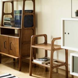 Narrow Console Table, Bedside Table With Drawer, Scandinavian Side Mid Century Modern Bookcase, Minimalist Side - thumbnail 2