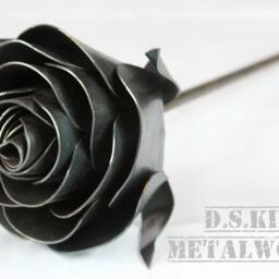 Valentine's Daystylized Metal Rose, 11Th Anniversary, 6Th 4Th Flower, Steel Forever Rose - thumbnail 3