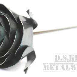 Valentine's Daystylized Metal Rose, 11Th Anniversary, 6Th 4Th Flower, Steel Forever Rose - thumbnail 4