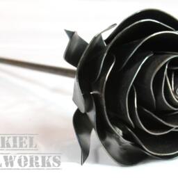 Valentine's Daystylized Metal Rose, 11Th Anniversary, 6Th 4Th Flower, Steel Forever Rose - thumbnail 2
