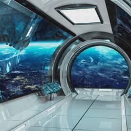 Wall Mural Sci-Fi Photo Art Removable Wall Futuristic Spaceship Fantastic Interioir Self Adhesive Of Starship Interior - thumbnail 2