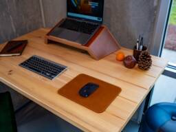 Full Grain Leather Mouse Pad Personalized Rose Gold Initials, Made in Usa