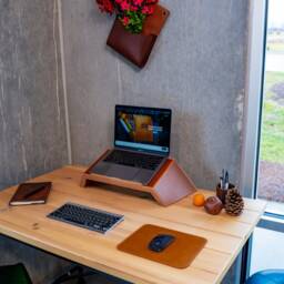 Full Grain Leather Mouse Pad Personalized Rose Gold Initials, Made in Usa - thumbnail 2