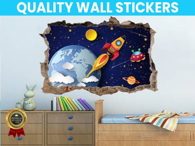 Children Space Theme Wall Decal Sticker Mural Poster Print Art Home Bedroom Office Decor