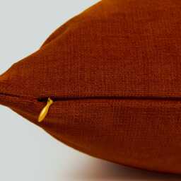 Cosy Cotton Linen Burnt Orange Cushion Cover Rust Pillow - All Sizes - thumbnail 2