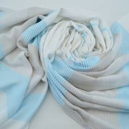 "Peshtemal Towel, Bath Towel, Turquoise & Gray Towel, Turkish Towel, 40""x67" - thumbnail 4