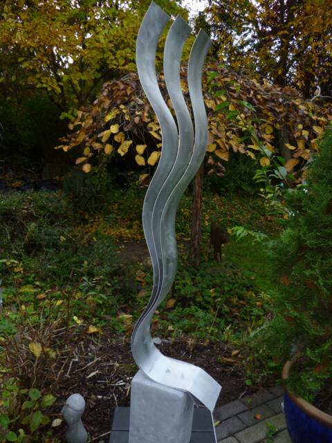 "New Large Modern Abstract Aluminum Metal Sculpture Unique Artist ""Three" - image 1