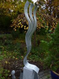 "New Large Modern Abstract Aluminum Metal Sculpture Unique Artist ""Three" - thumbnail 1