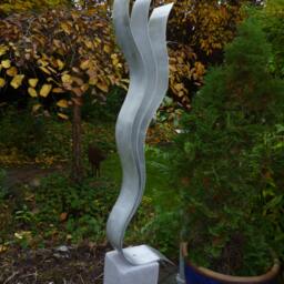 "New Large Modern Abstract Aluminum Metal Sculpture Unique Artist ""Three" - thumbnail 2