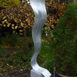 "New Large Modern Abstract Aluminum Metal Sculpture Unique Artist ""Three" - thumbnail 4