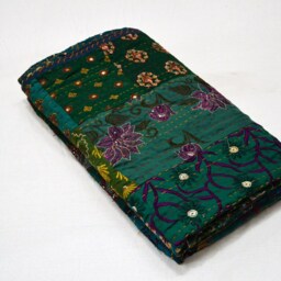 Cotton Sari Patchwork Kantha Quilt Indian Queen Size Bohemian Blanket Bedspread Sofa Decor Throw - thumbnail 2