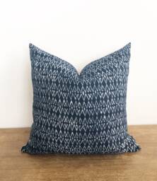 Vintage Hmong Batik Pillow Cover, Navy Blue Indigo, 22 - thumbnail 1