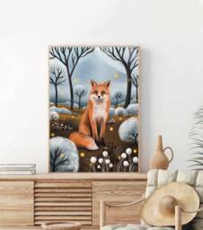 A2 A3 A4 A5 Fox Art Print - Fantasy Art Poster Enchanted Forest Living Room Decor Whimsical - Nursery Gift