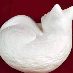 Ceramic Ready To Paint Curled Sleeping Kitty Cat, 7 1/2 - 8 Inches Long, Handmade, Ceramic Bisque - thumbnail 3