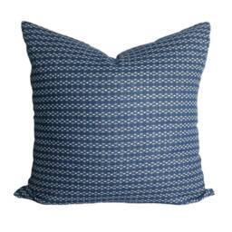 Indigo Striped Woven Pillow Cover, Lanna Hmong Cotton, 20 - thumbnail 2