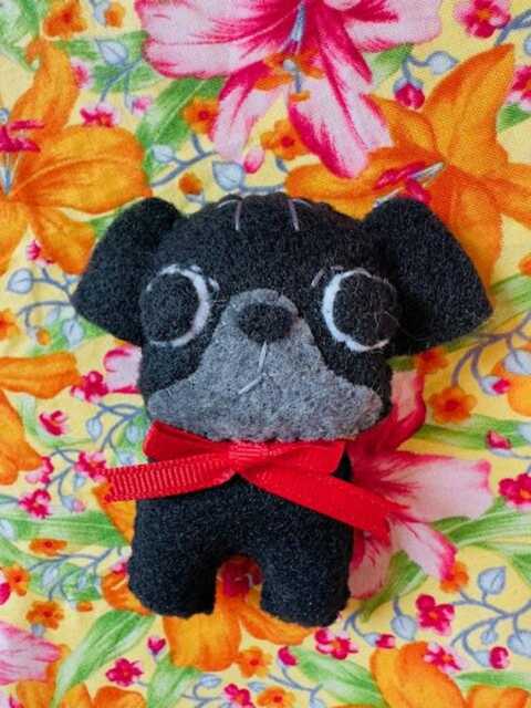 Black Pug Dog Christmas Tree Ornament - image 1