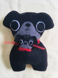 Black Pug Dog Christmas Tree Ornament - thumbnail 4