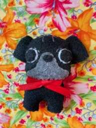 Black Pug Dog Christmas Tree Ornament - thumbnail 1