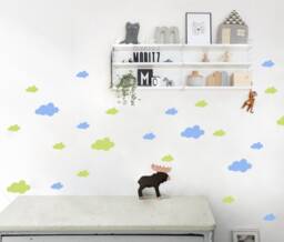 Cloud Wall Decals Mix-Set Of 56, Cosy White Stickers 8, 5 & 4, 5 cm Wide, Nursery Decals, Clouds Kidsroom-Decor