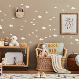 Cloud Wall Decals Mix-Set Of 56, Cosy White Stickers 8, 5 & 4, 5 cm Wide, Nursery Decals, Clouds Kidsroom-Decor - thumbnail 2