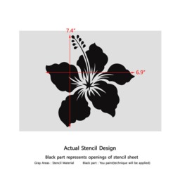 Small Hibiscus Wall Art Stencil For Diy Easier & Quicker Than Decals - thumbnail 3