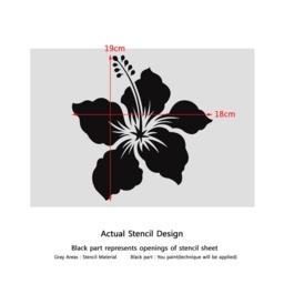 Small Hibiscus Wall Art Stencil For Diy Easier & Quicker Than Decals - thumbnail 4